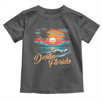 Destin Florida Beach Toddler T Shirt Retro Sunset Palm Tree Graphic