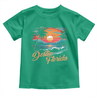 Destin Florida Beach Toddler T Shirt Retro Sunset Palm Tree Graphic