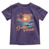 Destin Florida Beach Toddler T Shirt Retro Sunset Palm Tree Graphic