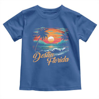 Destin Florida Beach Toddler T Shirt Retro Sunset Palm Tree Graphic