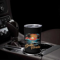 Destin Florida Beach Tumbler Cup Retro Sunset Palm Tree Graphic