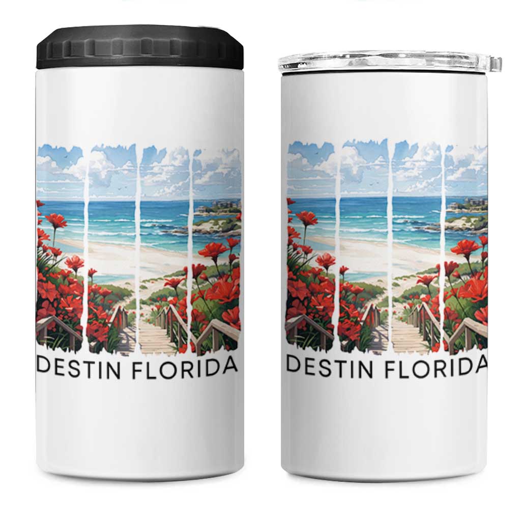 Destin Florida 4 in 1 Can Cooler Tumbler Summer Travel Beach Vacation Gift