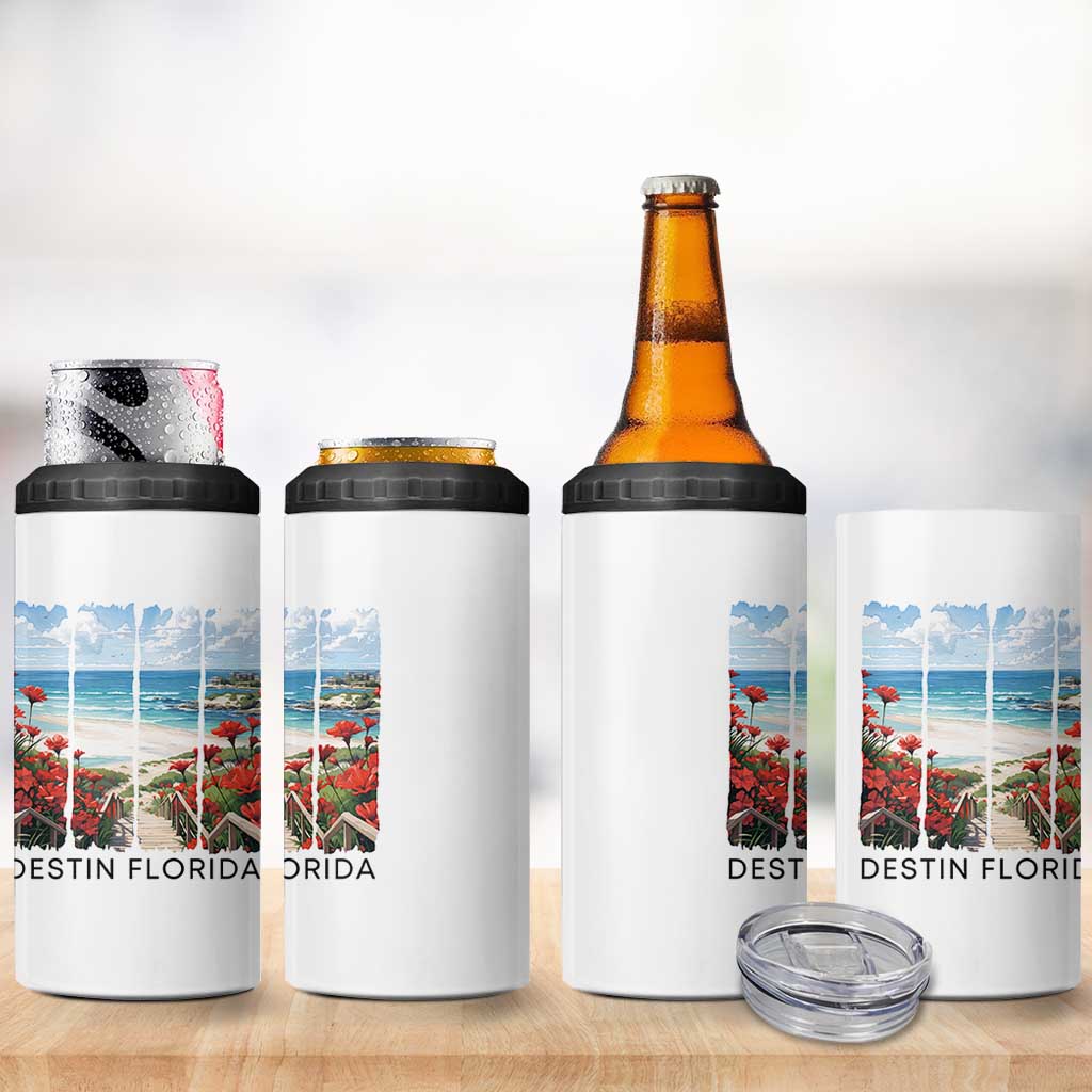 Destin Florida 4 in 1 Can Cooler Tumbler Summer Travel Beach Vacation Gift