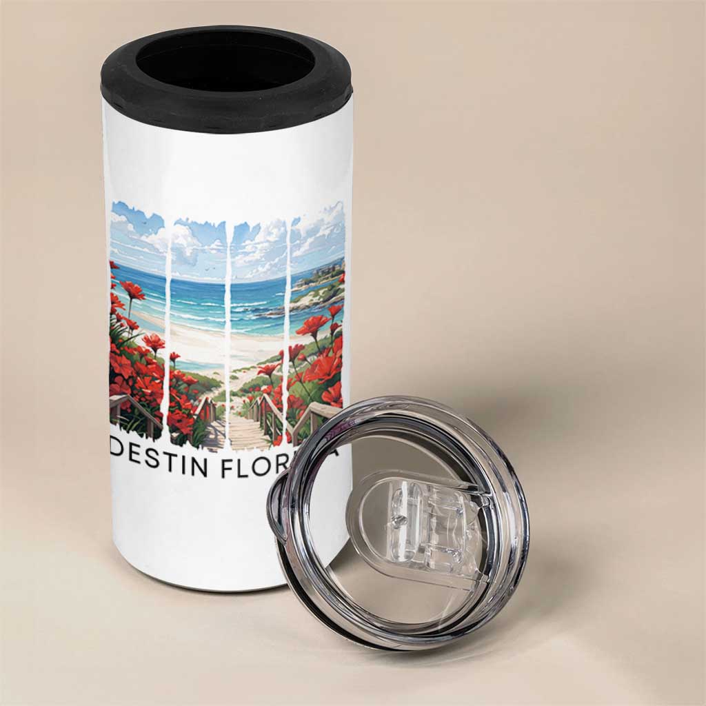 Destin Florida 4 in 1 Can Cooler Tumbler Summer Travel Beach Vacation Gift