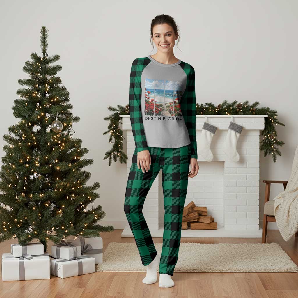 Destin Florida Plaid Pajama Set Summer Travel Beach Vacation Gift