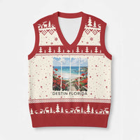 Destin Florida V-Neck Knit Sweater Vest Summer Travel Beach Vacation Gift