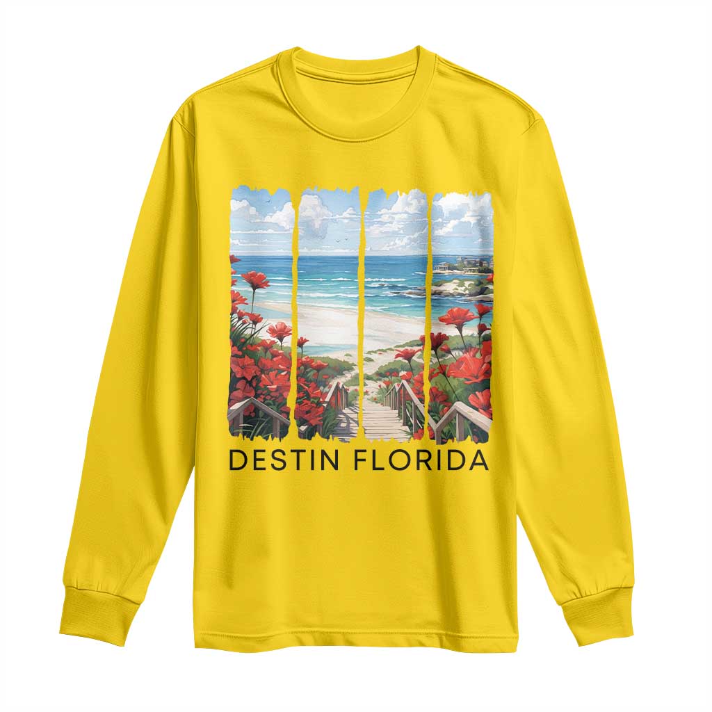 Destin Florida Long Sleeve Shirt Summer Travel Beach Vacation Gift