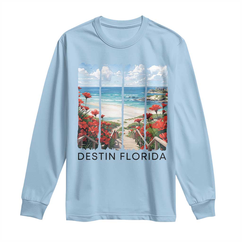 Destin Florida Long Sleeve Shirt Summer Travel Beach Vacation Gift