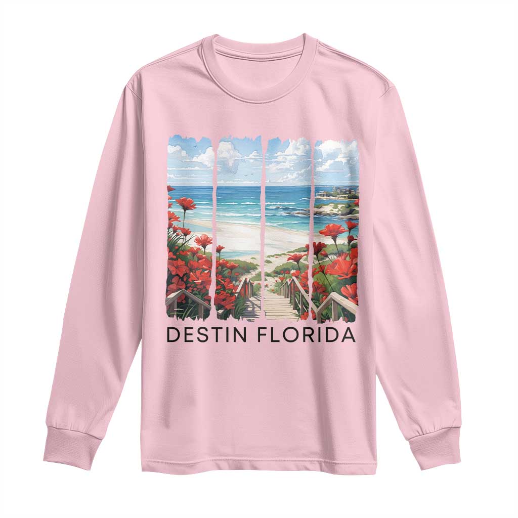 Destin Florida Long Sleeve Shirt Summer Travel Beach Vacation Gift
