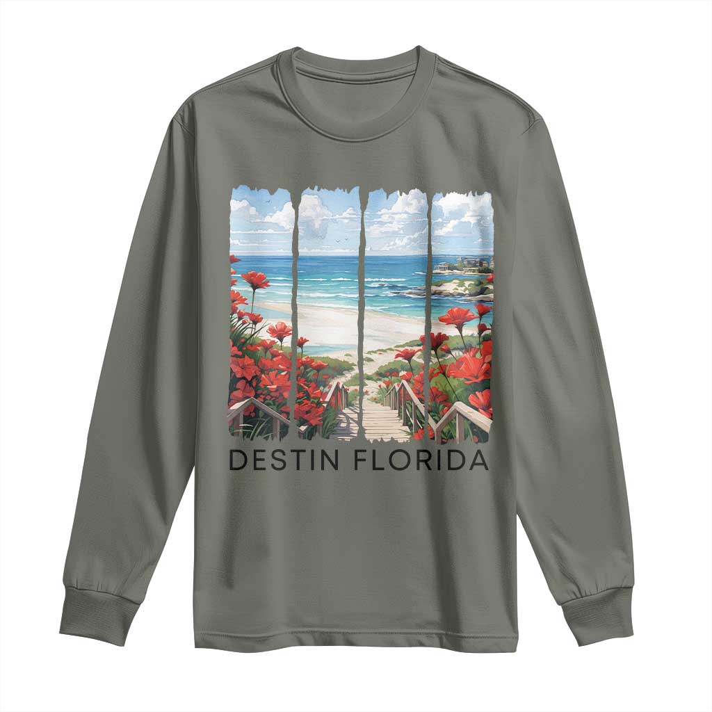 Destin Florida Long Sleeve Shirt Summer Travel Beach Vacation Gift
