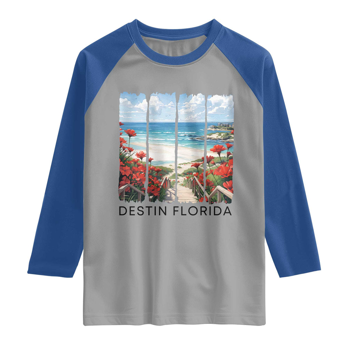 Destin Florida Raglan Shirt Summer Travel Beach Vacation Gift