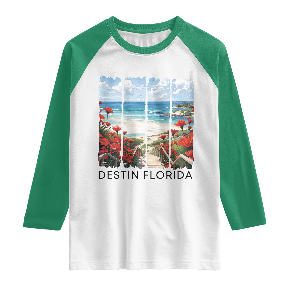 Destin Florida Raglan Shirt Summer Travel Beach Vacation Gift
