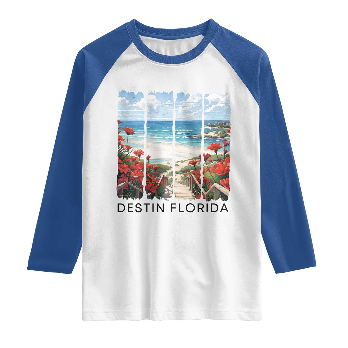 Destin Florida Raglan Shirt Summer Travel Beach Vacation Gift