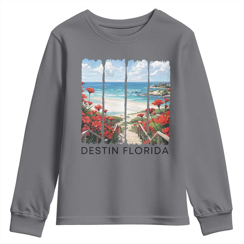 Destin Florida Youth Sweatshirt Summer Travel Beach Vacation Gift