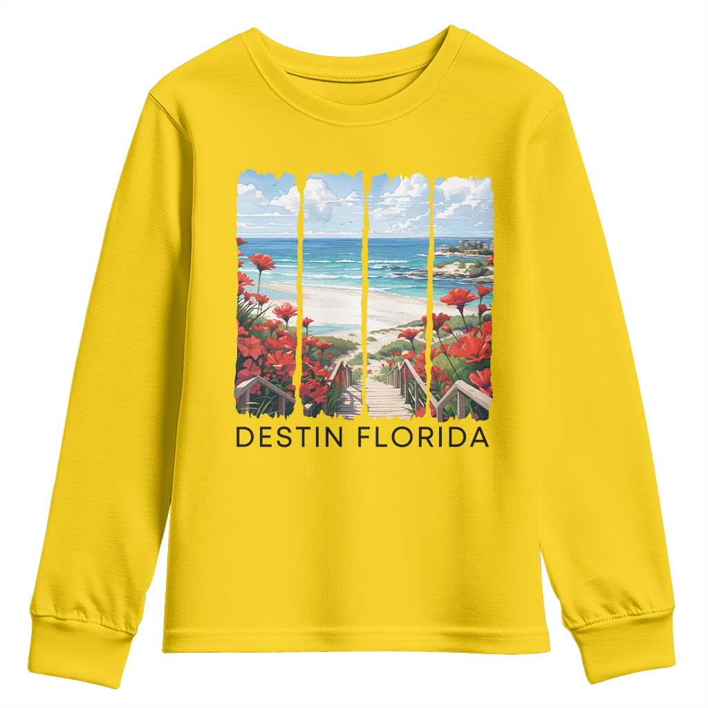 Destin Florida Youth Sweatshirt Summer Travel Beach Vacation Gift