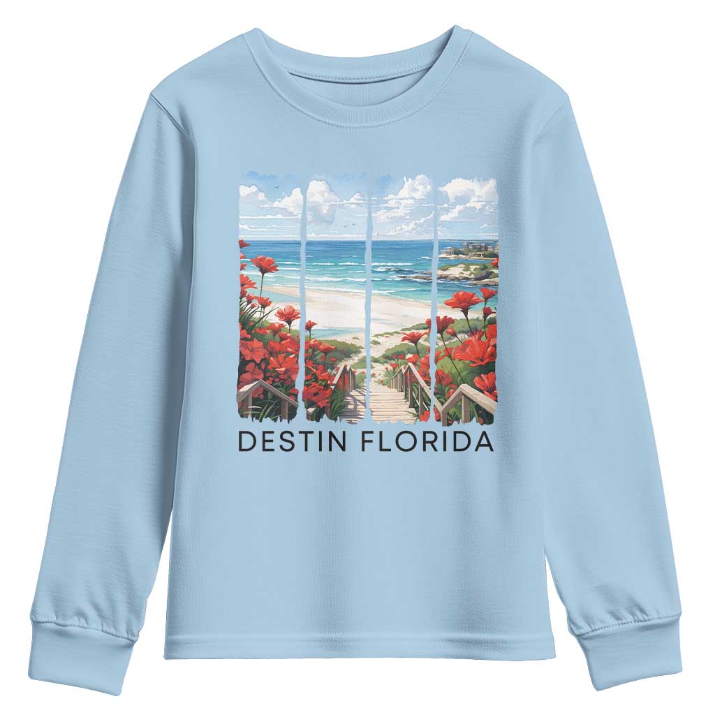 Destin Florida Youth Sweatshirt Summer Travel Beach Vacation Gift