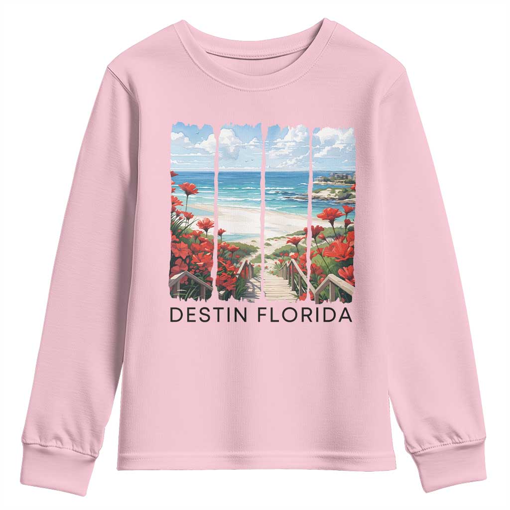 Destin Florida Youth Sweatshirt Summer Travel Beach Vacation Gift