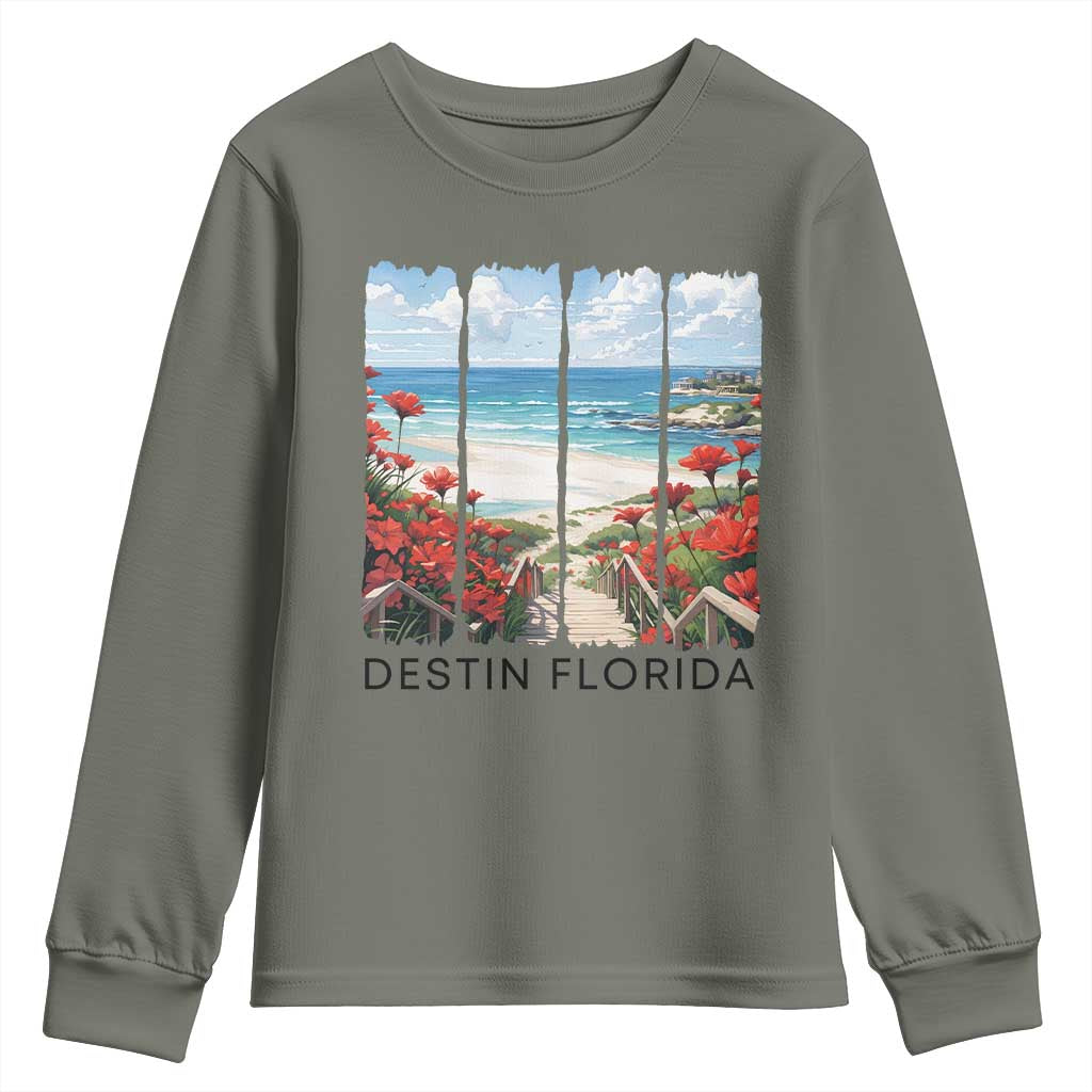 Destin Florida Youth Sweatshirt Summer Travel Beach Vacation Gift