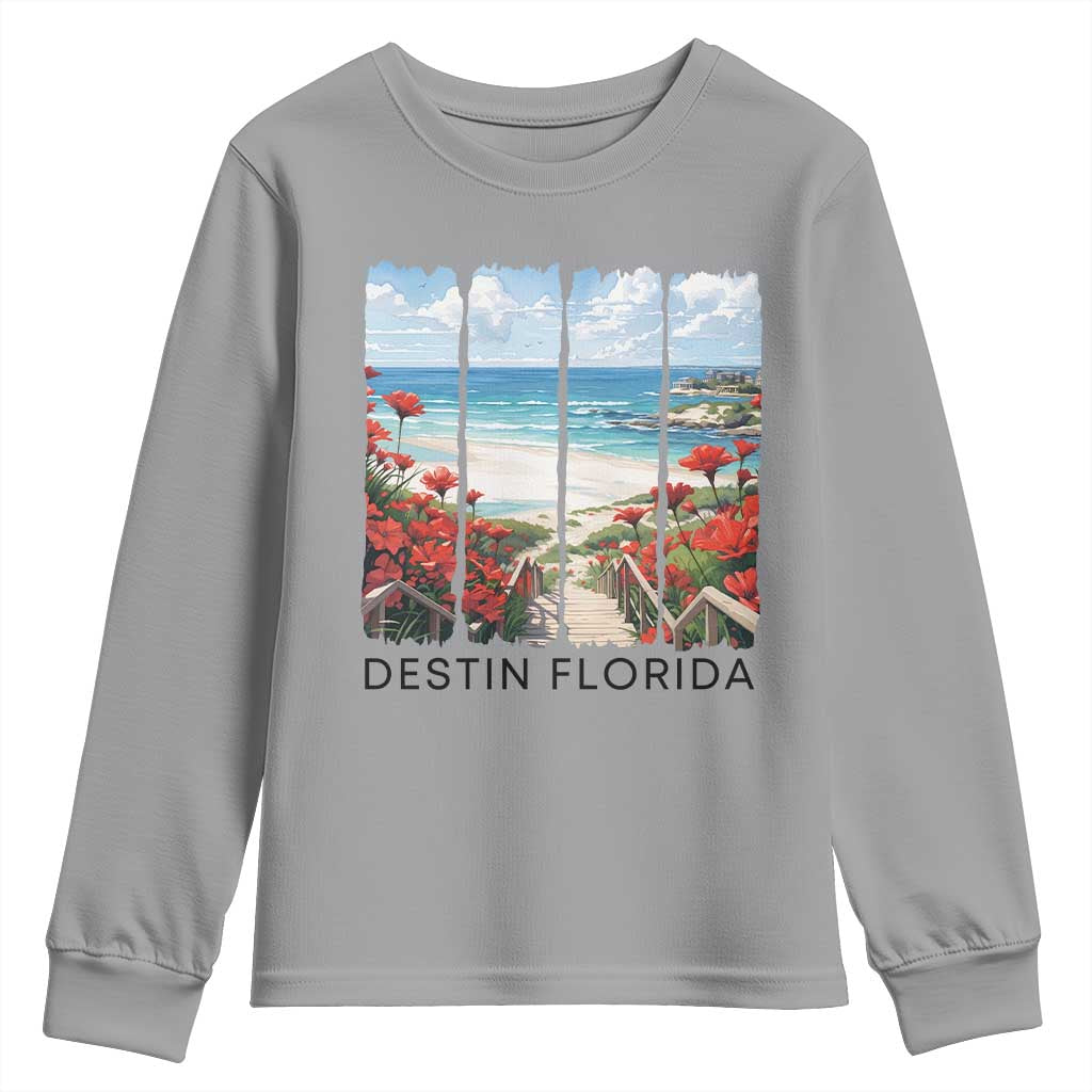 Destin Florida Youth Sweatshirt Summer Travel Beach Vacation Gift