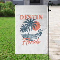 Vintage Destin Florida Beach Garden Flag Sunset Palm Tree Graphic
