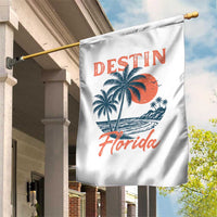 Vintage Destin Florida Beach Garden Flag Sunset Palm Tree Graphic