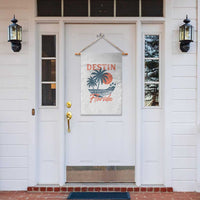 Vintage Destin Florida Beach Garden Flag Sunset Palm Tree Graphic
