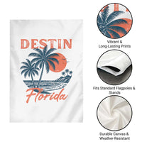 Vintage Destin Florida Beach Garden Flag Sunset Palm Tree Graphic