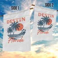 Vintage Destin Florida Beach Garden Flag Sunset Palm Tree Graphic