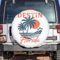 Vintage Destin Florida Beach Spare Tire Cover Sunset Palm Tree Graphic