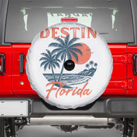 Vintage Destin Florida Beach Spare Tire Cover Sunset Palm Tree Graphic