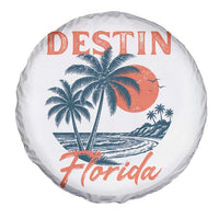Vintage Destin Florida Beach Spare Tire Cover Sunset Palm Tree Graphic