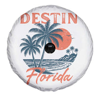 Vintage Destin Florida Beach Spare Tire Cover Sunset Palm Tree Graphic