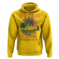 Vintage Destin Florida Beach Hoodie Sunset Palm Tree Graphic