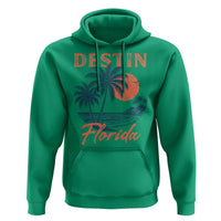 Vintage Destin Florida Beach Hoodie Sunset Palm Tree Graphic
