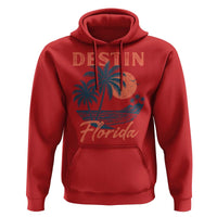 Vintage Destin Florida Beach Hoodie Sunset Palm Tree Graphic