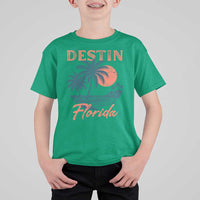 Vintage Destin Florida Beach T Shirt For Kid Sunset Palm Tree Graphic