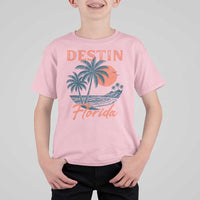Vintage Destin Florida Beach T Shirt For Kid Sunset Palm Tree Graphic