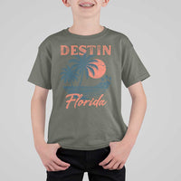 Vintage Destin Florida Beach T Shirt For Kid Sunset Palm Tree Graphic