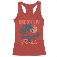 Vintage Destin Florida Beach Racerback Tank Top Sunset Palm Tree Graphic