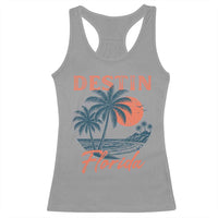 Vintage Destin Florida Beach Racerback Tank Top Sunset Palm Tree Graphic
