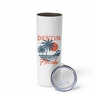 Vintage Destin Florida Beach Skinny Tumbler Sunset Palm Tree Graphic
