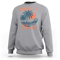 Vintage Destin Florida Beach Sweatshirt Sunset Palm Tree Graphic