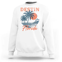 Vintage Destin Florida Beach Sweatshirt Sunset Palm Tree Graphic