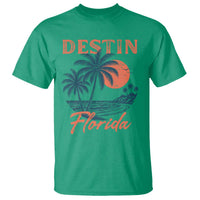 Vintage Destin Florida Beach T Shirt Sunset Palm Tree Graphic