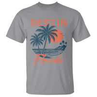 Vintage Destin Florida Beach T Shirt Sunset Palm Tree Graphic