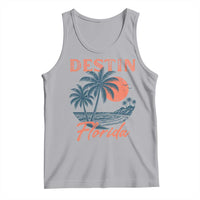 Vintage Destin Florida Beach Tank Top Sunset Palm Tree Graphic