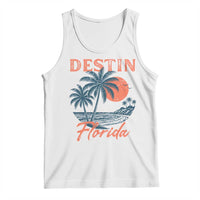 Vintage Destin Florida Beach Tank Top Sunset Palm Tree Graphic