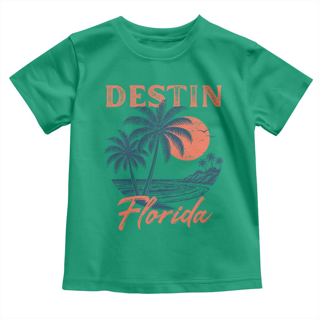 Vintage Destin Florida Beach Toddler T Shirt Sunset Palm Tree Graphic