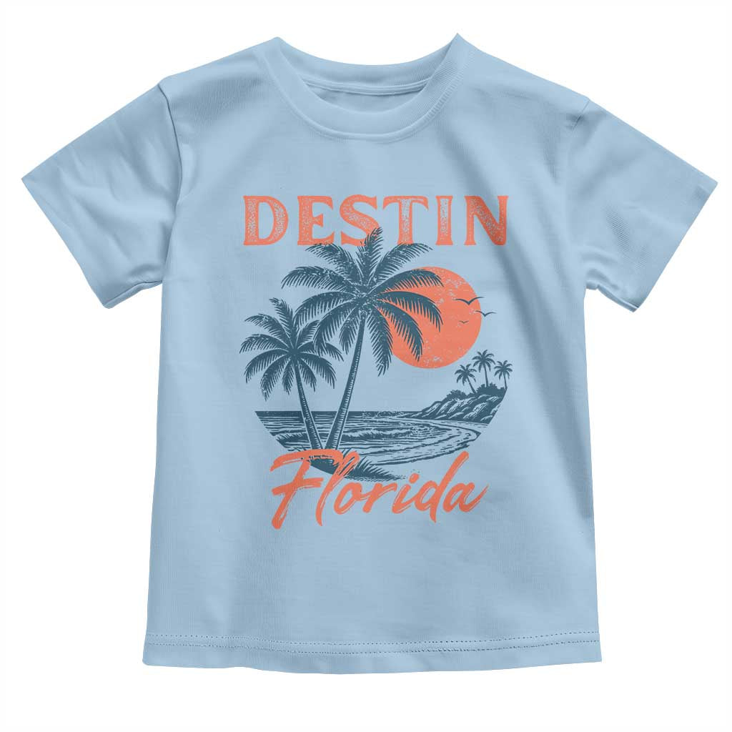 Vintage Destin Florida Beach Toddler T Shirt Sunset Palm Tree Graphic
