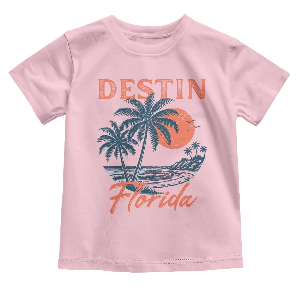 Vintage Destin Florida Beach Toddler T Shirt Sunset Palm Tree Graphic